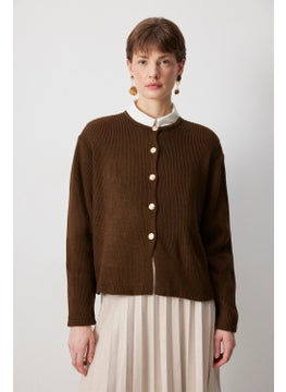 Touche Gold Buttoned Short Cardigan  - Image 4