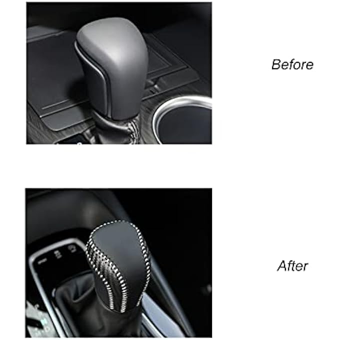 rayihni CKE Compatible with Toyota Camry Corolla Corolla Cross Avalon Accessories Car Center Console Gear Shift Knob Cover Trim Protector Cap Carbon Fiber and Black - Image 3
