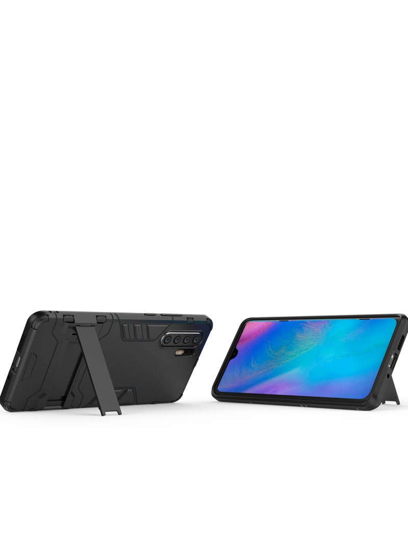 Phone Case Cover TPU+PC With stand in Back shock resistant compatible with P30 Pro ( Black ) - Image 3