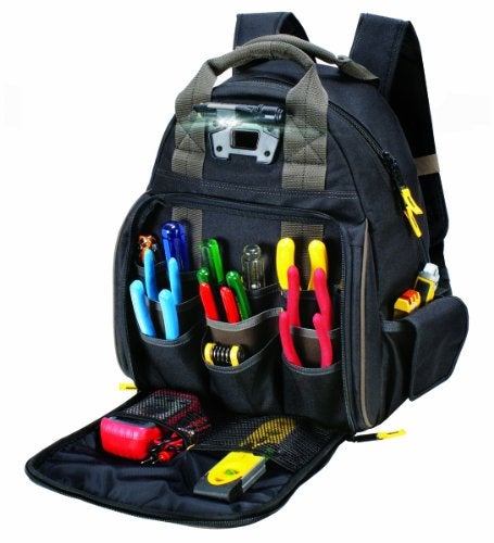 Custom Leathercraft CLC Custom Leathercraft L255 Tech Gear 53 Pocket Lighted Backpack, Black - Image 2