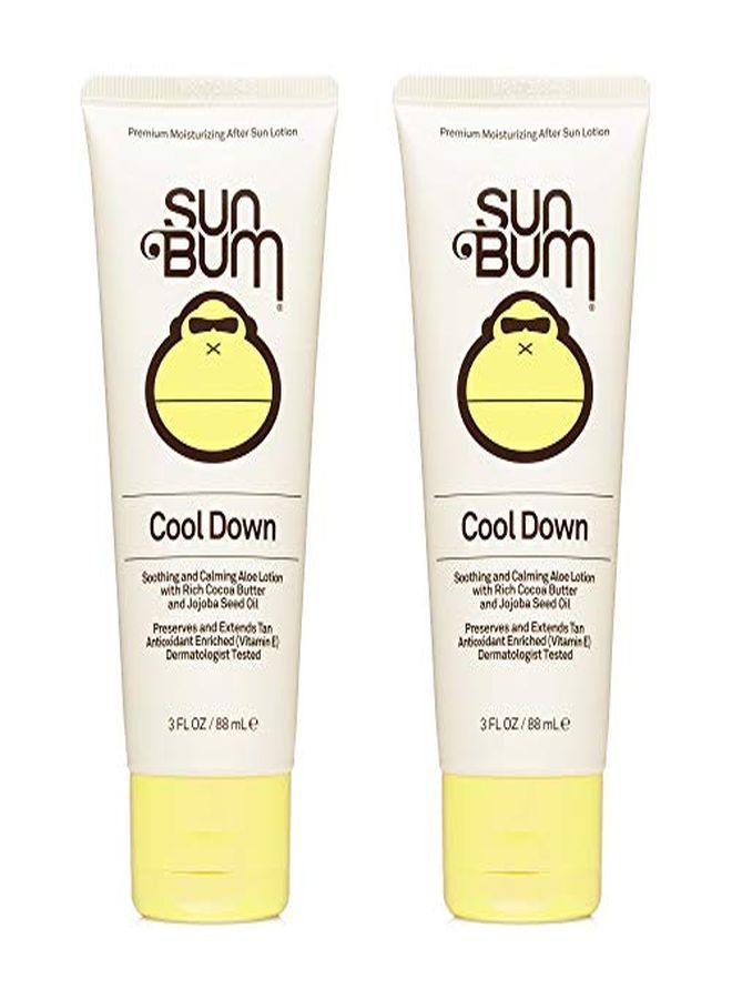 Sun Bum Sun  Cool Down Aloe Vera Lotion Vegan And Hypoallergenic After Sun Gel With Cocoa er To Soothe And Hydrate Sunburn Pain Relief 3 Ounce 2 Pack - Image 1