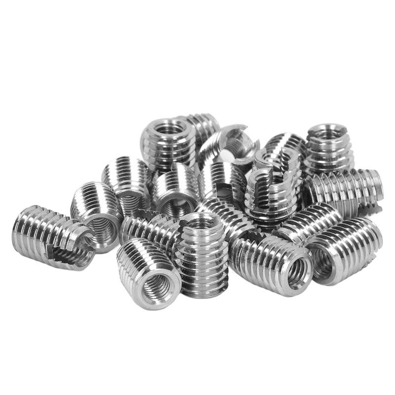 20 قطعة من مدخلات الدرفعة M6x1.0 M10x1.5 L14mm من الفولاذ المقاوم للصدى 302، مدخلات الدرفعة ذات الفتحة ذاتية الالتصاق - Image 2