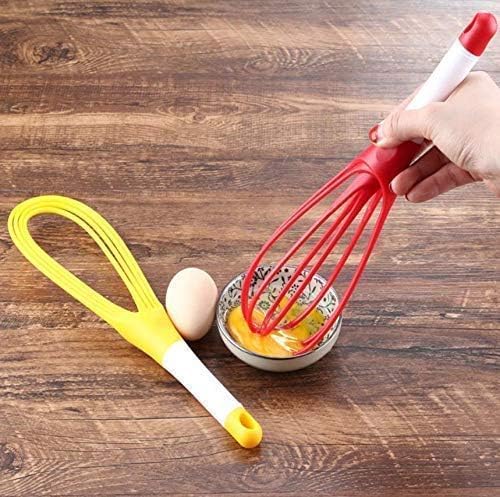Minitul Magic Foldable Plastic Whisk Beater Hand Blender Mixer Froth Whisker Latte Maker for Milk Coffee Egg Beater Juicer2in1 Rotating Silicone Whisk Hand Blender MixerMulti Color - Image 5