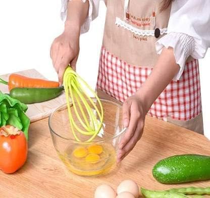 Minitul Magic Foldable Plastic Whisk Beater Hand Blender Mixer Froth Whisker Latte Maker for Milk Coffee Egg Beater Juicer2in1 Rotating Silicone Whisk Hand Blender MixerMulti Color - Image 3