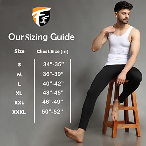 FirstFit Nylon Abs Abdomen Body Shaper Tummy Tucker Slim Fit Vest For Men Shapewear (Color- White) Size- Xl, Casual Style - Image 4