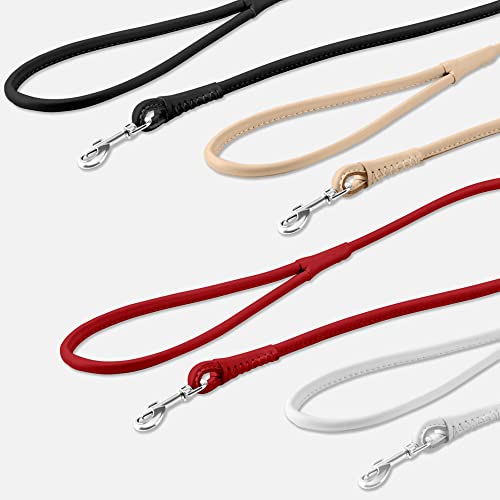 CollarDirect Rolled Leather Dog Leash 6ft, Soft Training Leather Dog Leash for Puppy and Grown Dog Small Medium Large Black Blue Red Orange Green Pink White (Beige, Size S 6ft) - Image 5