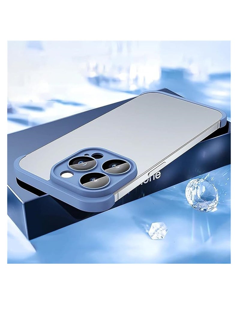 KASTWAVE جراب iPhone TPU Bumper، جراب بدون إطار Bumper مع واقي لعدسة الكاميرا لهاتف iPhone 15 Pro Max، تصميم نحيف بدون ظهر بدون إطار، TPU Bumper، تبديد ممتاز للحرارة، قطعة واحدة، أزرق - Image 3