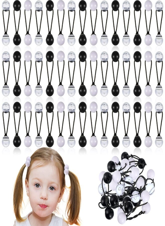 JenPen 36 Pieces Hair Ties Hair Balls Ponytail Holders Colorful Twin Bead Ponytail Balls 80s 90s Elastic Hair Accessories for Baby Kid (Black, White, Clear, 16 mm) - Image 1