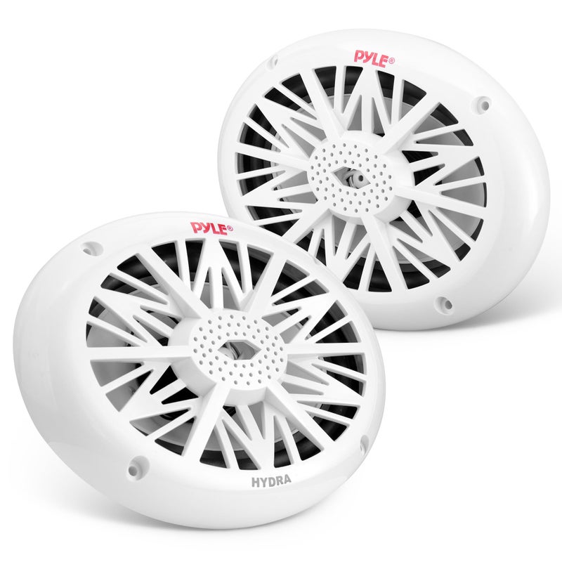Pyle 6X9 Inch Dual Marine Speakers - 2 Way Waterproof And Weather Resistant Outdoor Audio Stereo Sound System With 260 Watt Power, Poly Carbon Cone And Cloth Surround - 1 Pair - Plmr692 - White  - Image 1
