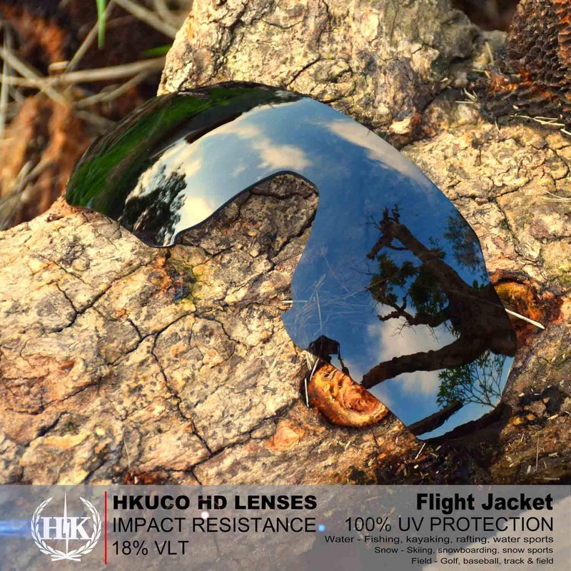 Generic HKUCO Reinforce Replacement Lenses For Oakley Flight Jacket Sunglasses Black/Transparent/Photochromic Polarized  - Image 2