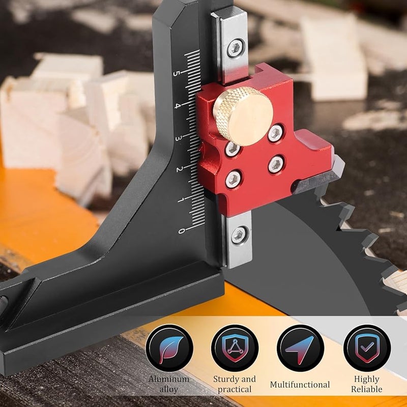 مقياس الارتفاع للأعمال الخشبية من سبائك الألومنيوم بمقياس متري عالي الدقة لمناشير الطاولة وطاولات الراوتر - Image 4