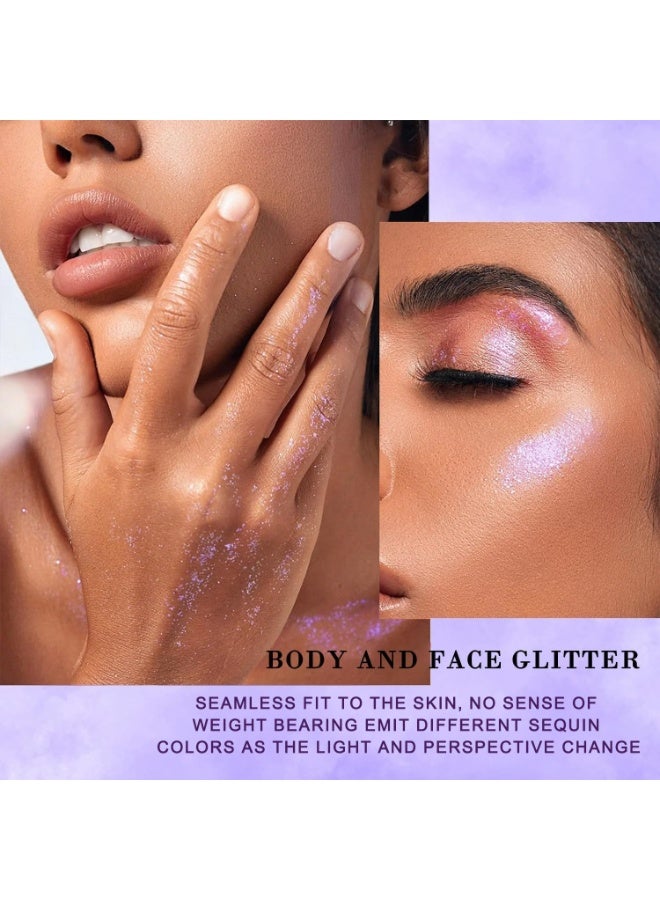 ChicAbode 3 Colors Body Glitter Gel, Long-Lasting Body Glitter, Cosmetic Grade Holographic Face Glitter Makeup, Face Glitter and Hair Glitter for Women and Girls, Vegan & Cruelty Free (Pink+Green+blue) - Image 4