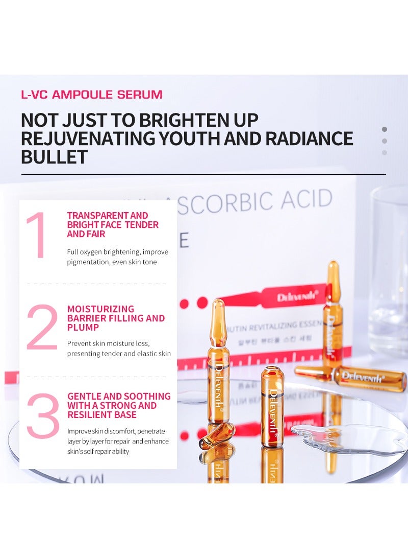DEleventh Korean Brand Vitamin C Ampoule Serum 2ml × 7EAe / with Niacinamide (Vitamin B3) & Pro-Xylane, Anti-Aging, Brighten, Hydrate, and Smooth Skin, Creates a Radiant, Youthful Complexion - Image 3