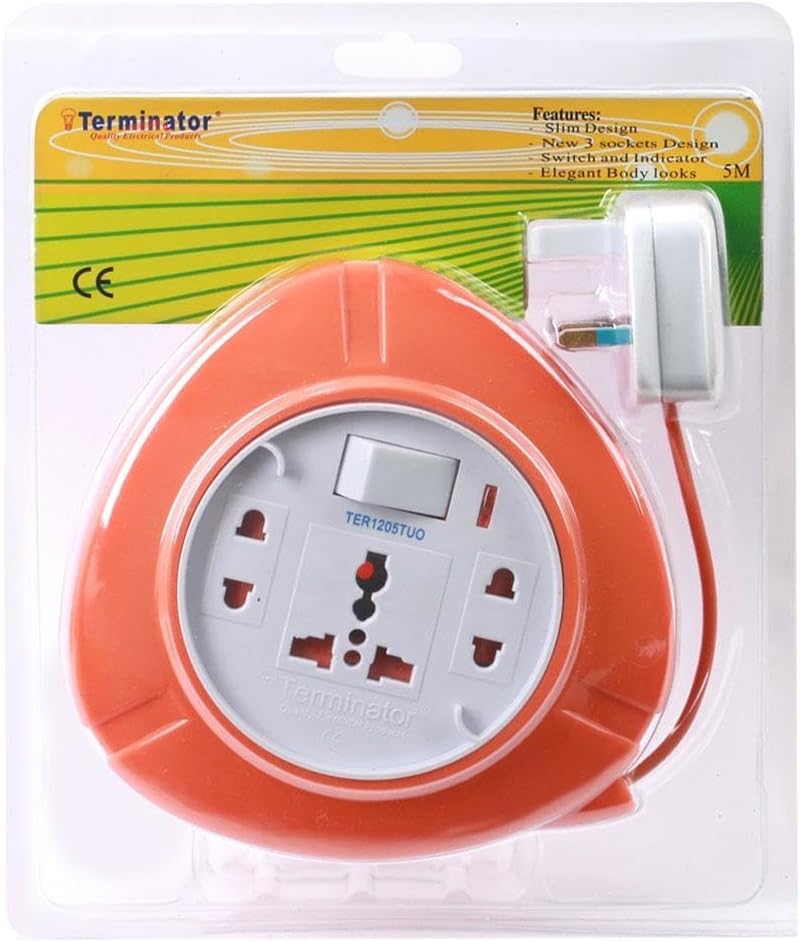 Terminator Universal Power Extension Socket, White color body & cable with individual switch 13A UK 3-pin fused plug (TPB 3G) - Image 3