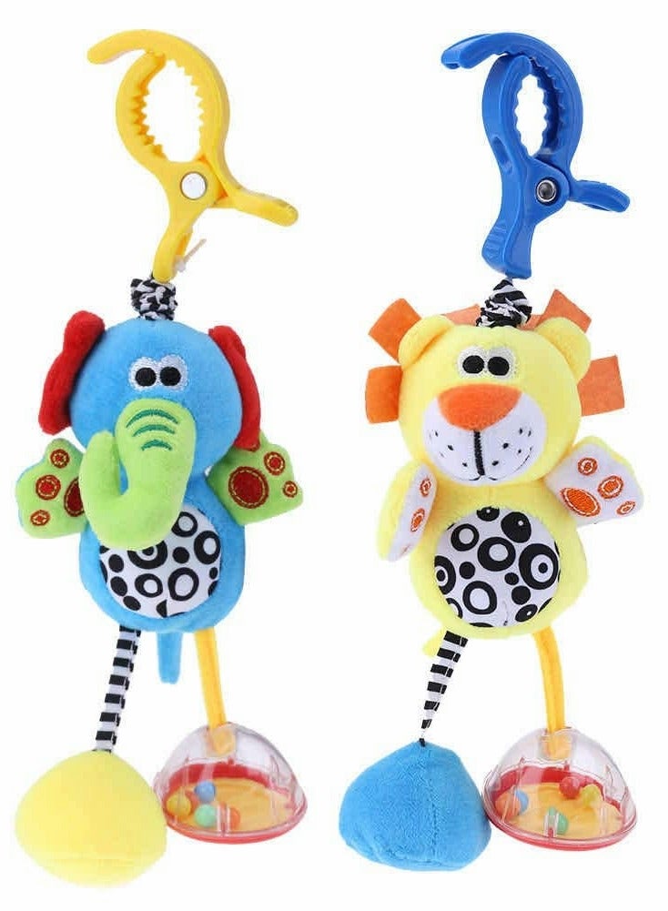 SOLARAE Baby Toys, Hanging Rattle Toys for Babies Soft Plush Stuffed Animal Rattles Stroller Accessory for Infant Car Bed Crib Babies Boys and Girls 3 6 9 12 Months - Image 1