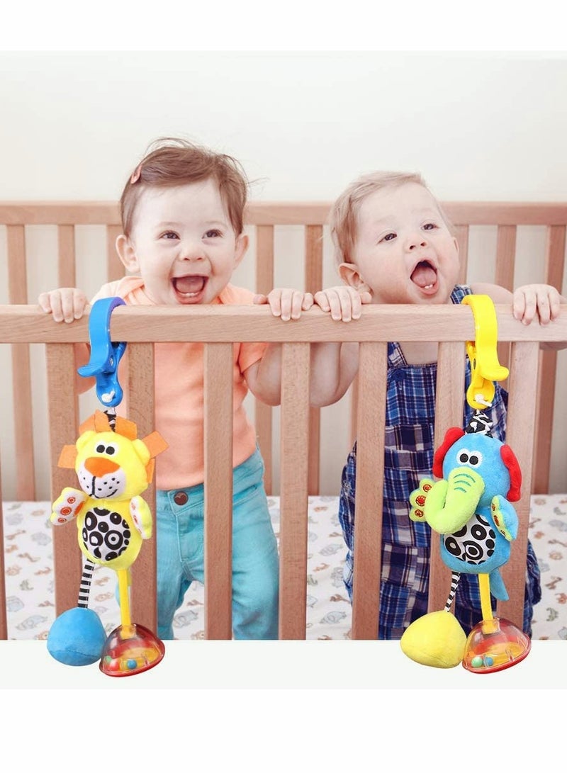 SOLARAE Baby Toys, Hanging Rattle Toys for Babies Soft Plush Stuffed Animal Rattles Stroller Accessory for Infant Car Bed Crib Babies Boys and Girls 3 6 9 12 Months - Image 5