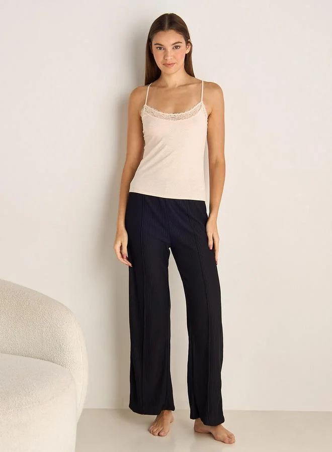 سبلاش فيڤ Lace Trim Textured Camisole