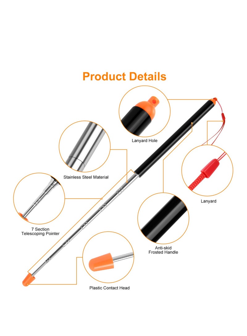 Teachers Pointer, Retractable Pointer Stick, Handheld Pointer Stick, Teacher Pointer Stick, Telescoping Teachers Pointer, for Presentations Teaching, Lectures and Seminars Office - Image 3