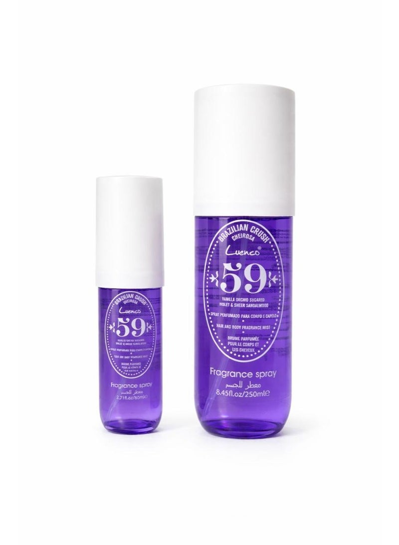 LUENCO 2 Pce Brazilian Crush Chirosa  ( 59) Body and Hair Mist with a distinctive, attractive, and long-lasting fragrance 250ml Body Mist - Image 1