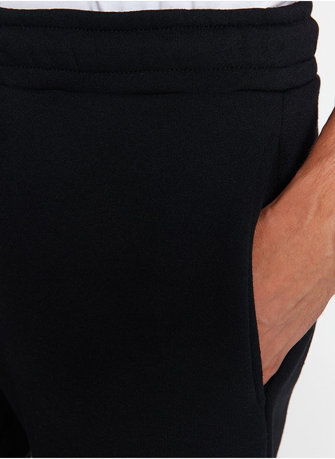 trendyol Black Regular Cut Cotton Sweatpants TMNAW24EA00011  - Image 5