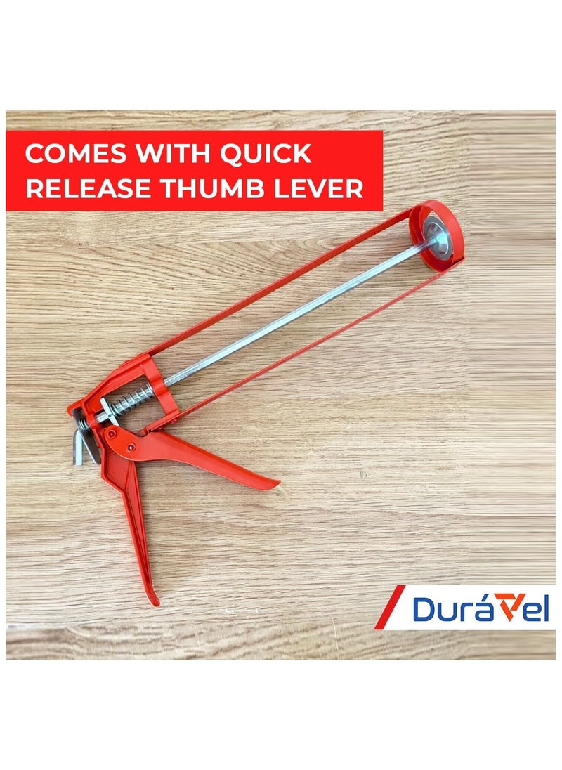 Duravel Duravel General Purpose Silicone Gun, Heavy-duty Silicone sealant Gun, Metal silicone Gun with Quick Release Plate for Adhesives  - Image 2