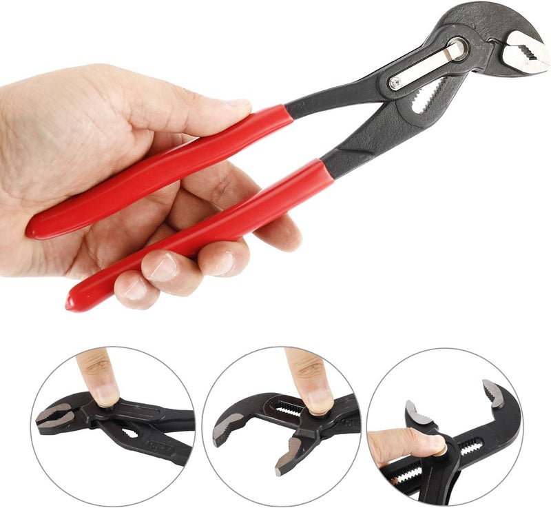 HighFree 3PCS Water Pump Pliers Set 7Inch, 10Inch, 16Inch, Tongue and Groove Pliers Set Quick Adjustment by Pressing and Sliding Grips Any Shaped Object - Image 3