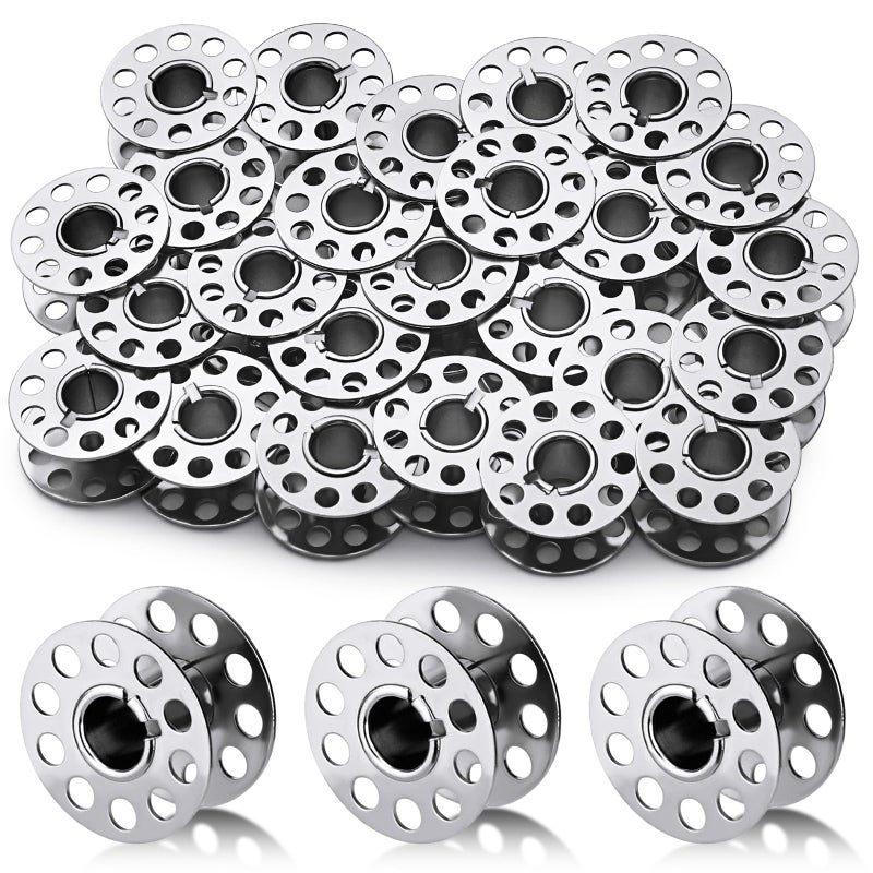 LOKUNN 25 Pcs Metal Bobbins, Metal Sewing Machine Bobbins Metal Bobbins for Sewing Machine with Bobbin Case, Sa156 Bobbins, Bobbins Class 15, Bobbins for Sewing Machine - Image 1