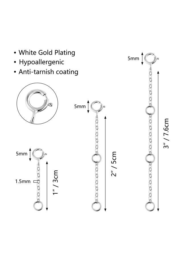 ALEXCRAFT Bracelet Extender Durable White Gold Extenders for Necklace Bracelet Anklet Extension Chains Necklace Extender（1 2 3 inch） - Image 5
