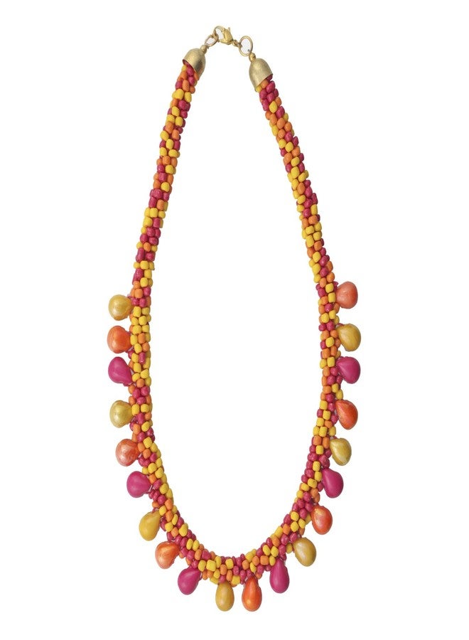 دي سي أيه قلادة نسائية من الزجاج متعدد الألوان (أصفر) - Image 1