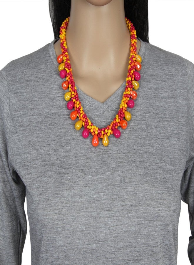 دي سي أيه قلادة نسائية من الزجاج متعدد الألوان (أصفر) - Image 3