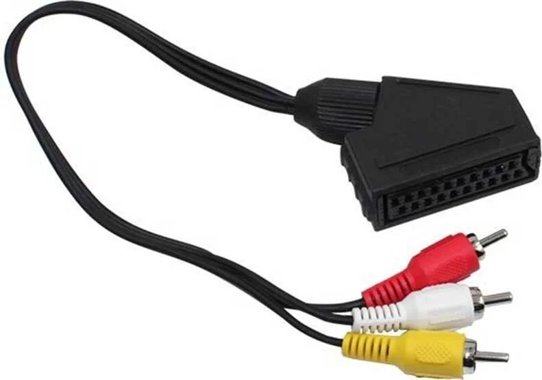 AYT Scart Adapter Female to RCA Male 1.2 Mt. Cable Color Image Audio RCA Cable to Scart Input Converter Converter