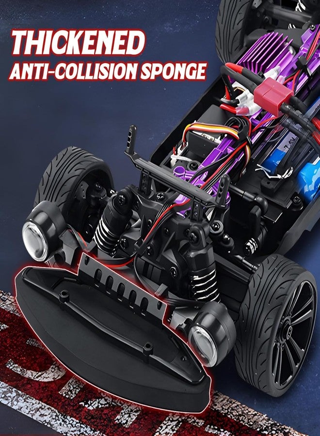 Samtop Rc DriftCar Classic, 1/16 4Wd Racing Car, 35Km/H High Speed Drifting Vehicles Car with Led Lights, 4 Speed Tires, 4 Drift Tires, 2 Batteries, Gift for Kids RED - Image 5