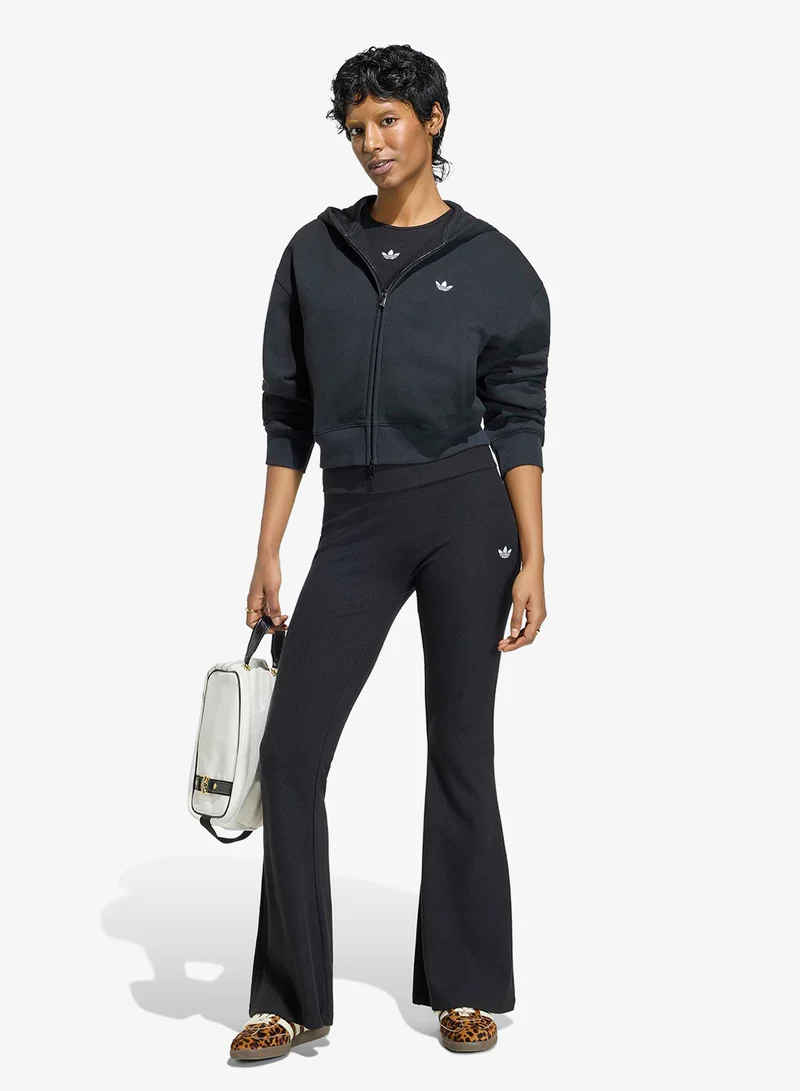 Adidas Originals BLACK Essential Fleece Cropped Hoodie for Women | Best Price UAE