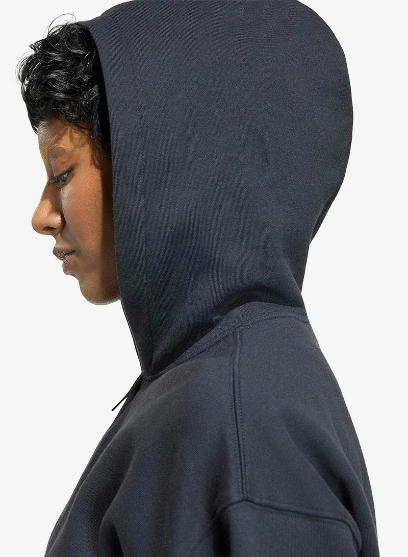 Adidas Originals BLACK Essential Fleece Cropped Hoodie for Women | Best Price UAE