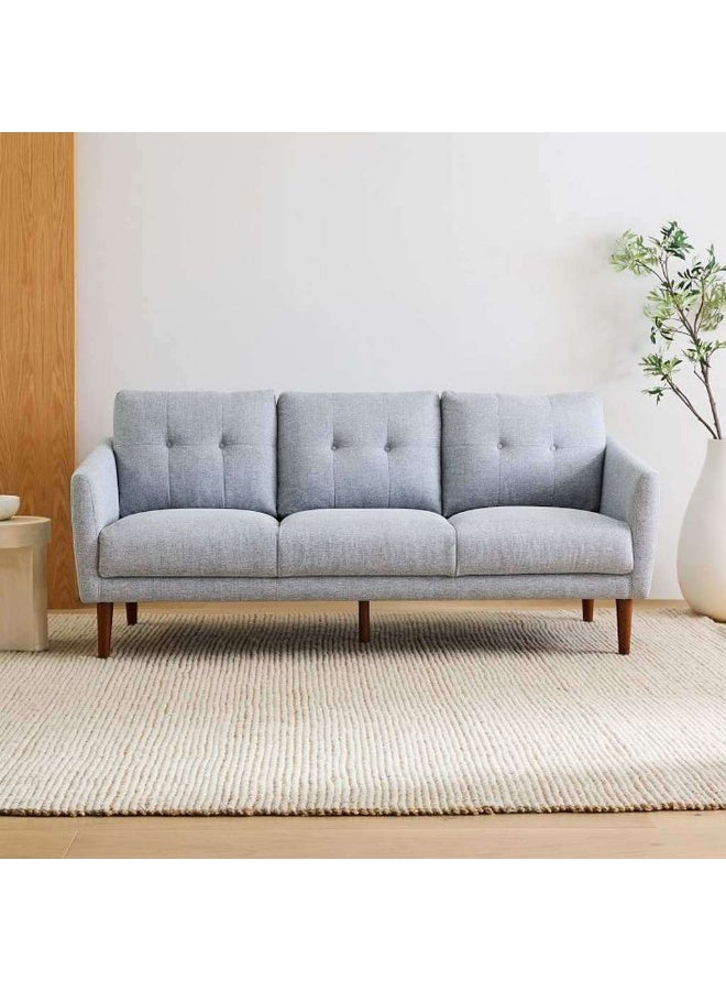 هومزمارت كنبة ثلاث مقاعد  كتان و  خشب سويدي - رمادي - Image 1