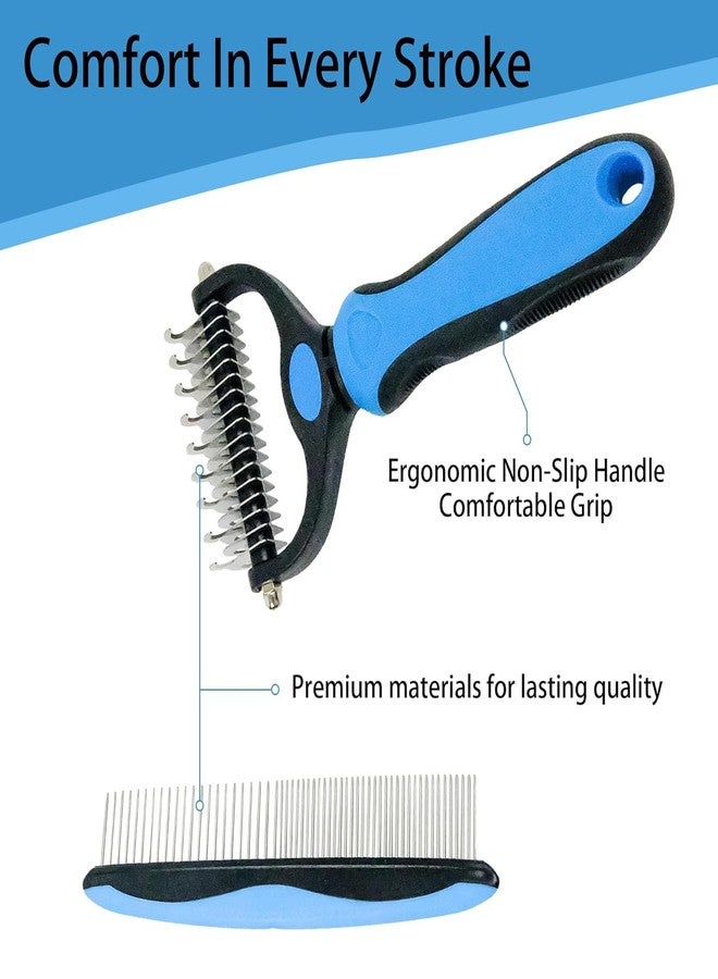 HFLYJPYW Pet Grooming Brush and Metal Comb Combo, Cat Brush Dog Brush for Shedding, Undercoat Rake for Dogs Grooming, Dematting Deshedding Brush Dogs Shedding Tool for Long matted Haired Pets, Gray (Black) - Image 5