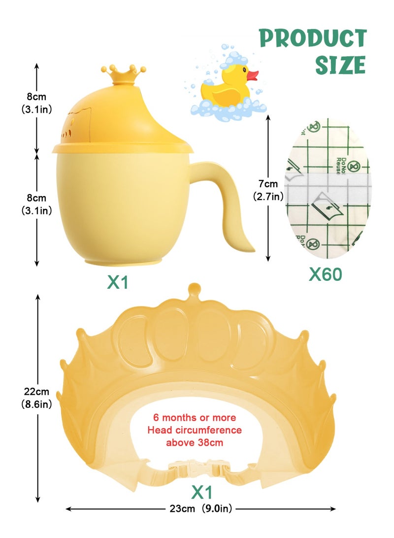 URbazaar 3-Pack Baby Shower Set, Bath Cup, Baby Shower Cap, Baby Waterproof Ear Covers, Safe Shampoo and Bath, Tuitable for Toddlers, Babies, Children - Image 3