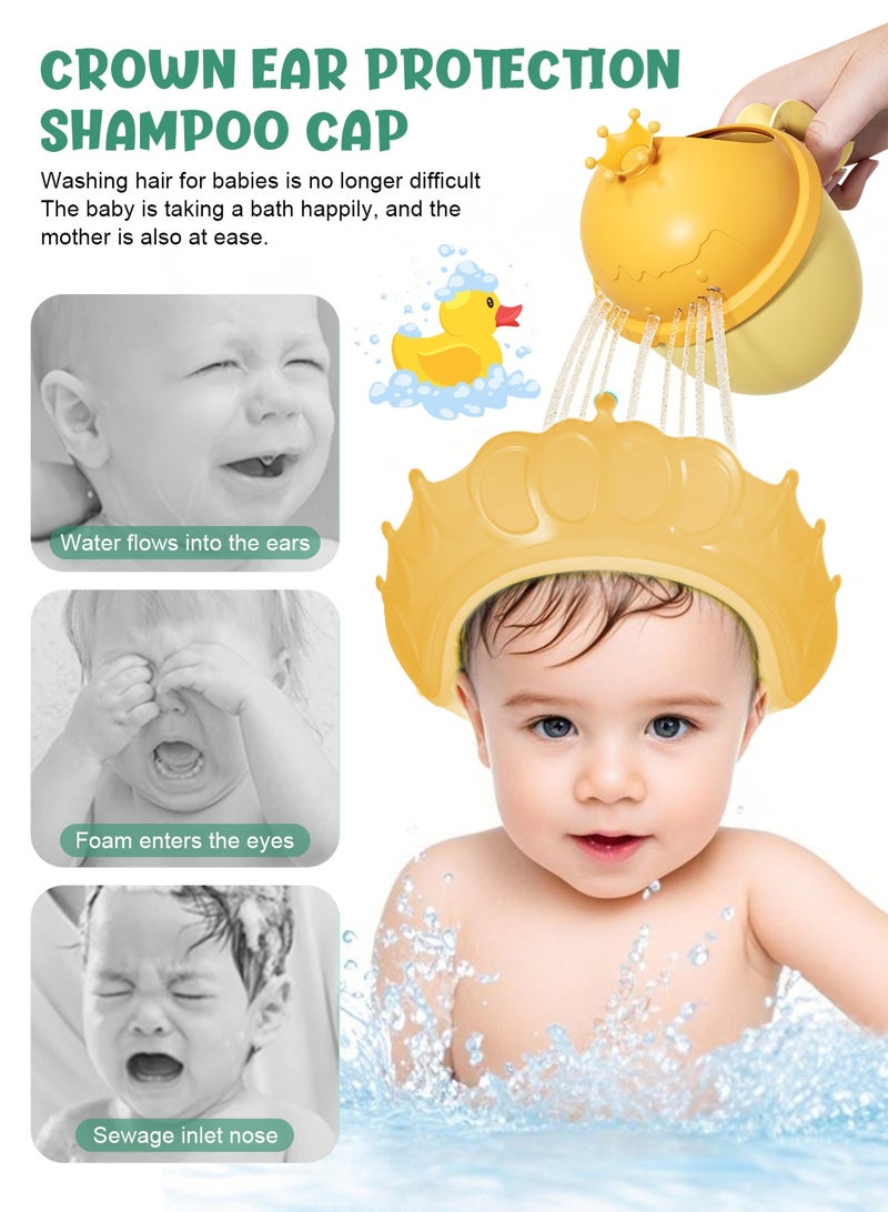 URbazaar 3-Pack Baby Shower Set, Bath Cup, Baby Shower Cap, Baby Waterproof Ear Covers, Safe Shampoo and Bath, Tuitable for Toddlers, Babies, Children - Image 2
