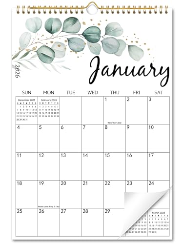 PIOOJK 2026 Wall Calendar, 18 Months Calendar from January 2026 - June 2027, Aesthetic Greenery Large Hanging Calendar with Thick Paper, Perfect for Office Home Monthly Organizing & Planning, 10"×14.5" - Image 1