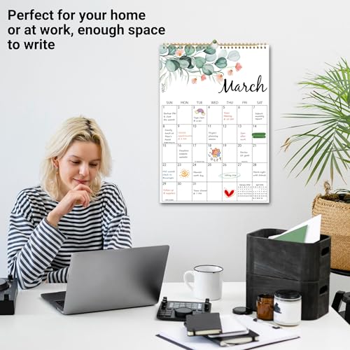 PIOOJK 2026 Wall Calendar, 18 Months Calendar from January 2026 - June 2027, Aesthetic Greenery Large Hanging Calendar with Thick Paper, Perfect for Office Home Monthly Organizing & Planning, 10"×14.5" - Image 5