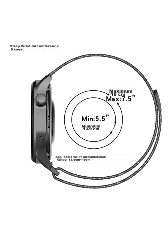 Kmaxai متوافق مع Xiaomi Watch S4/3/2/1، سوار ميلانيزي معدني، لون الإصدار الرياضي/Pro الرياضي، ساعة معصم من الفولاذ المقاوم للصدأ المنسوج، سلسلة ساعة مغناطيسية، أسود - Image 4