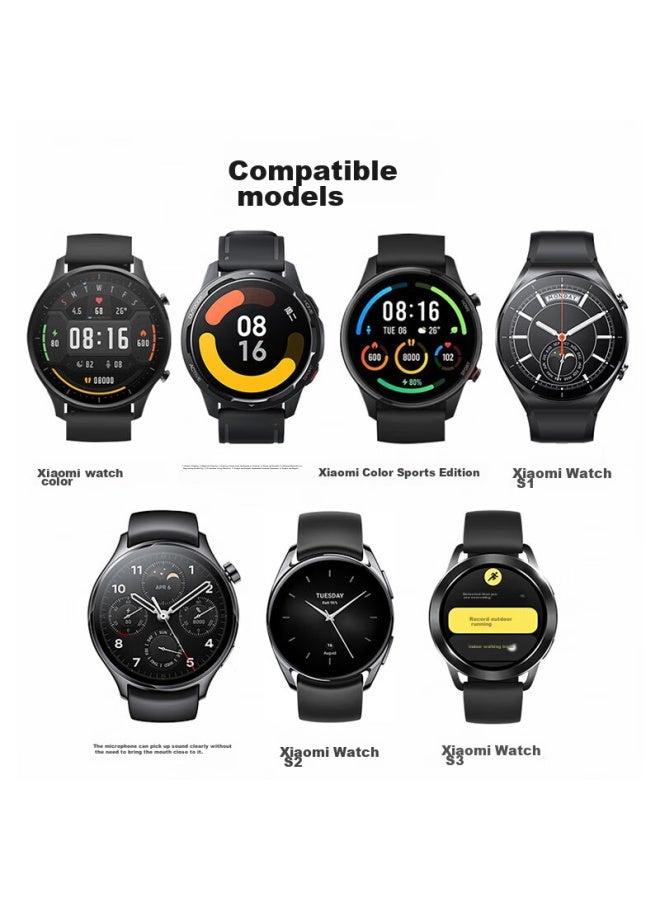 Kmaxai متوافق مع Xiaomi Watch S4/3/2/1، سوار ميلانيزي معدني، لون الإصدار الرياضي/Pro الرياضي، ساعة معصم من الفولاذ المقاوم للصدأ المنسوج، سلسلة ساعة مغناطيسية، أسود - Image 3