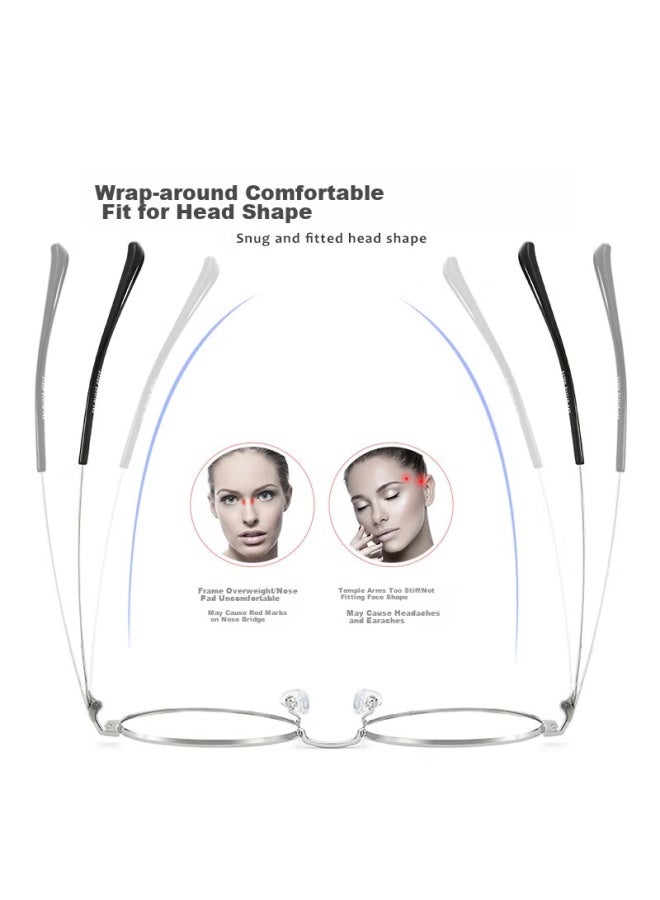 Mirror State Jingbang Myopia Gl For Women, Non-prescription Blue Light Blocking Gl For Men, Polygonal Frame Protective Eyewear, Can Be Fitted With Prescription Lenses, Silver - Image 5