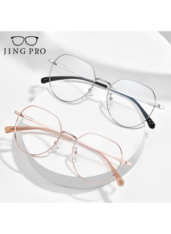 Mirror State Jingbang Myopia Gl For Women, Non-prescription Blue Light Blocking Gl For Men, Polygonal Frame Protective Eyewear, Can Be Fitted With Prescription Lenses, Silver - Image 3