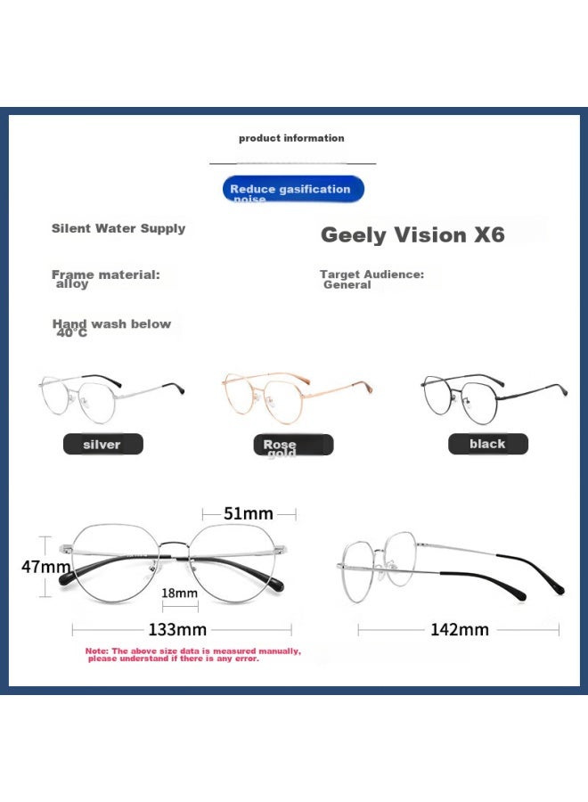 Mirror State Jingbang Myopia Gl For Women, Non-prescription Blue Light Blocking Gl For Men, Polygonal Frame Protective Eyewear, Can Be Fitted With Prescription Lenses, Silver - Image 4