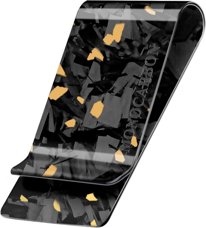 MONOCARBON Carbon-Fiber-Money-Clip-for-Men, Minimalist-Money-Holder for Cash, High Elastic Carbon-Fiber-Wallet, Slim and Durable - Image 1