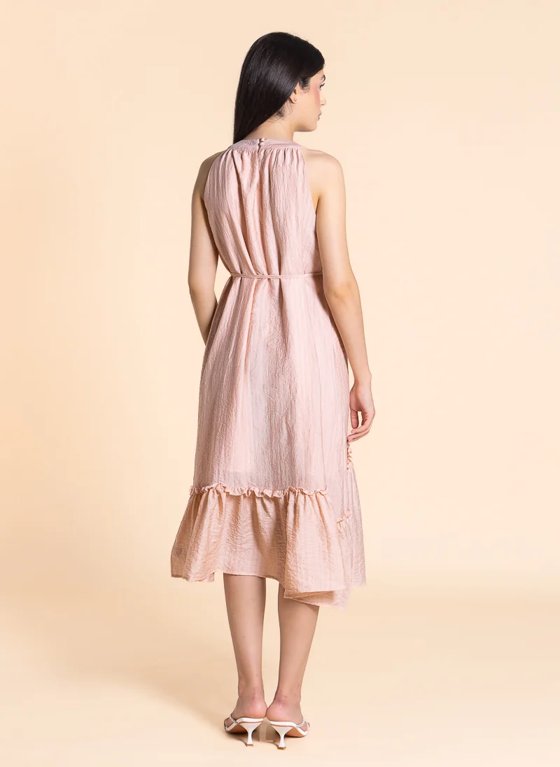 SHAPES Ruffled Halter Midi Dress