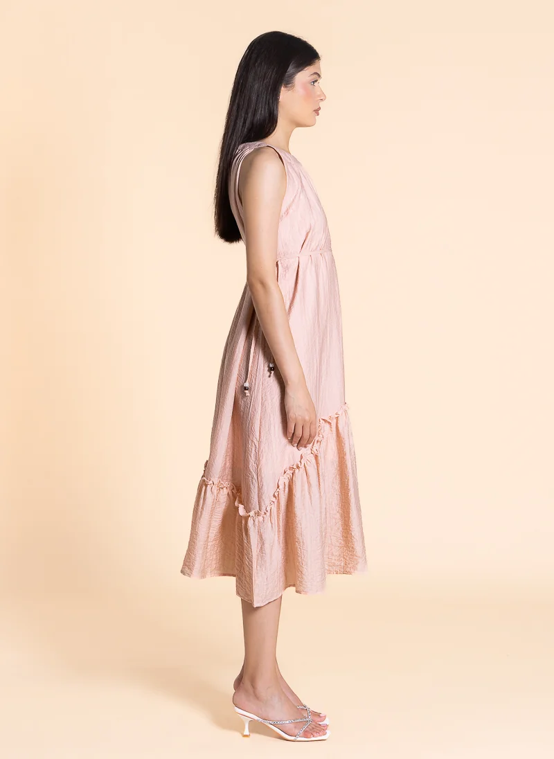 SHAPES Ruffled Halter Midi Dress