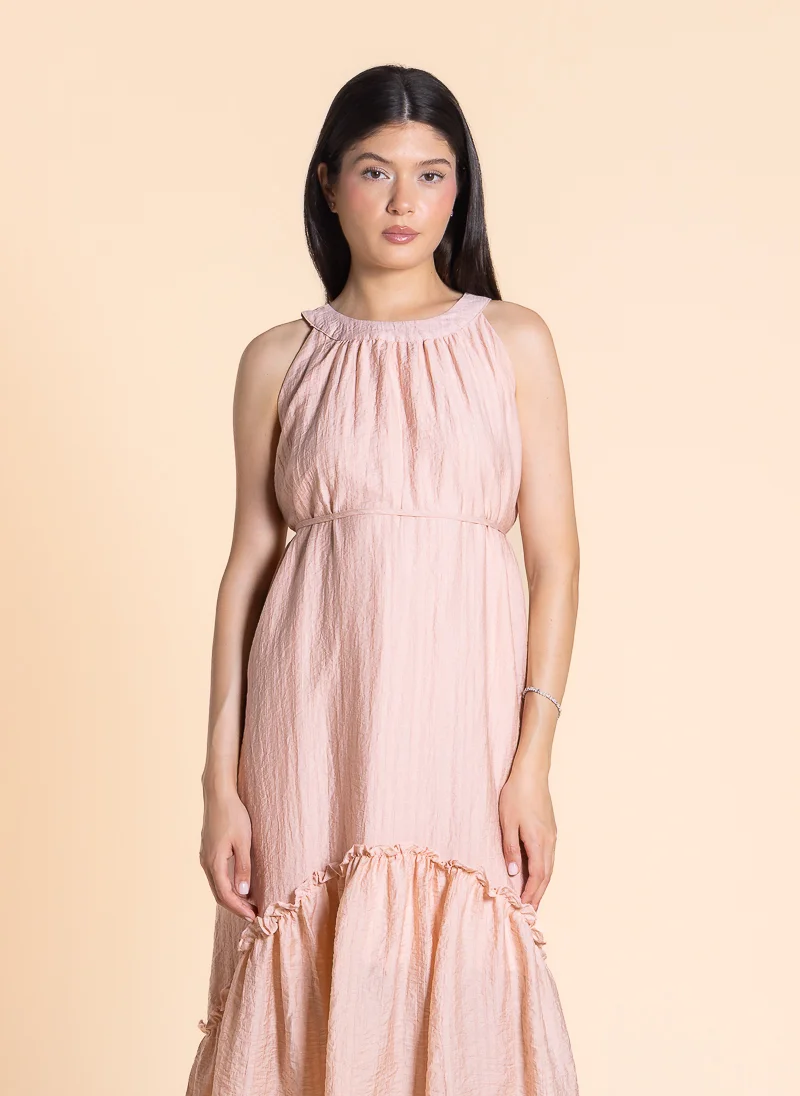 SHAPES Ruffled Halter Midi Dress