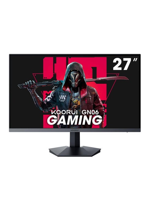 KOORUI GN06 Gaming Monitor, 27" FHD IPS Display, 165Hz Refresh Rate, 1ms (GtG) Response Time, Crosshair Function, 16.7M Colors, Free-Sync & G-Sync Technologies, Black | GN06